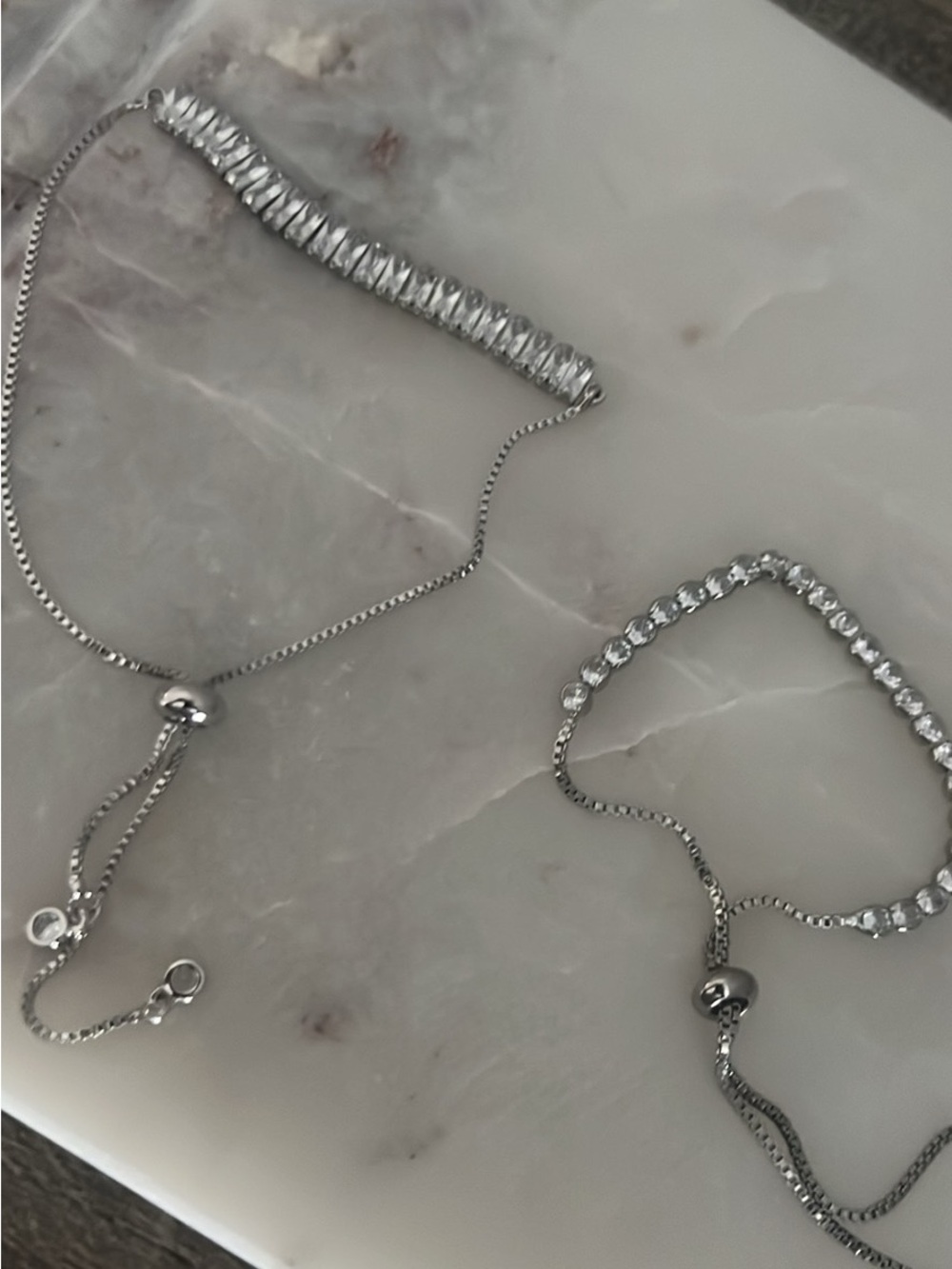Silver CZ Adjustable Tennis Bracelet - Women Jewelry